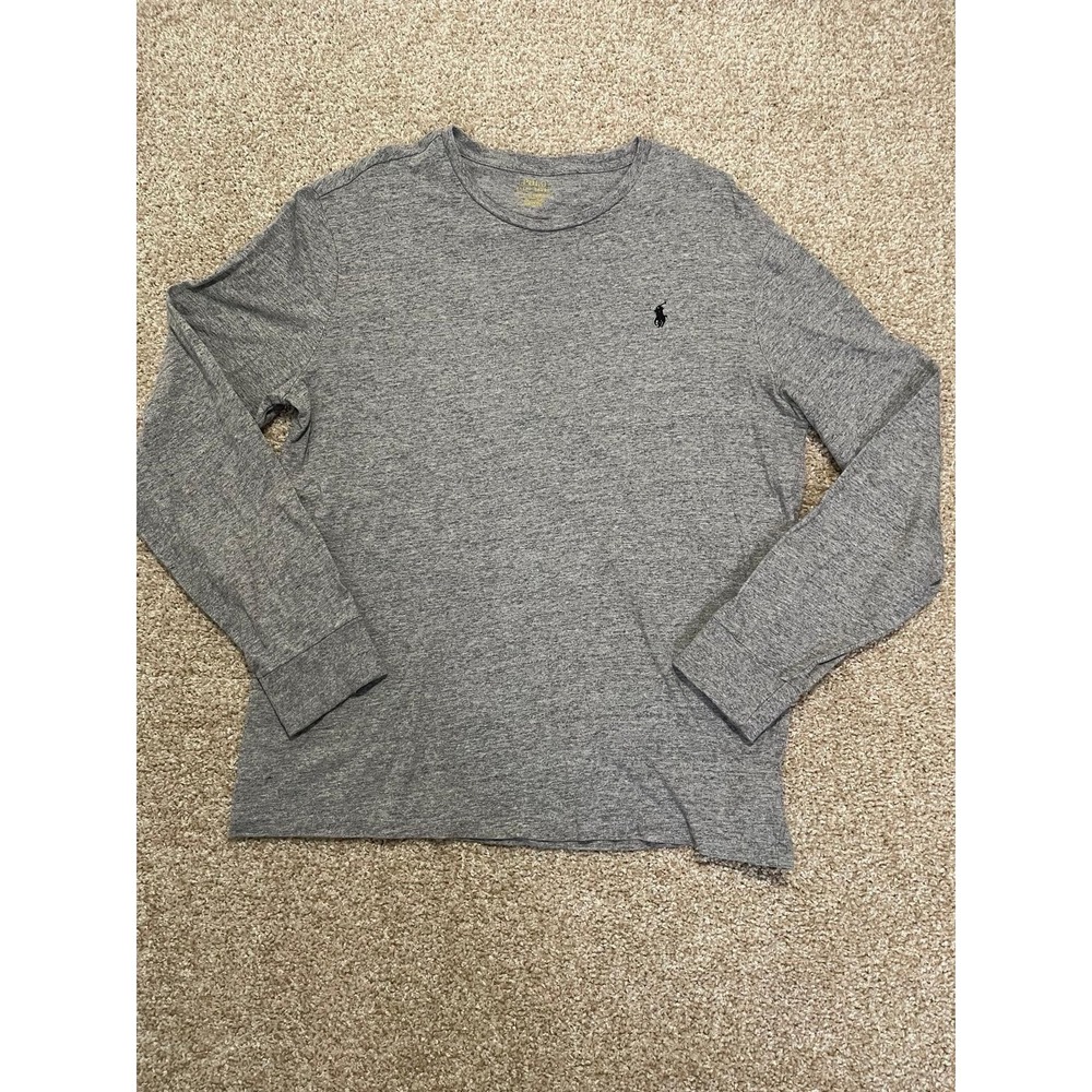 Polo Ralph Lauren Shirt Men's Large Heather Grey Long Sleeve tee